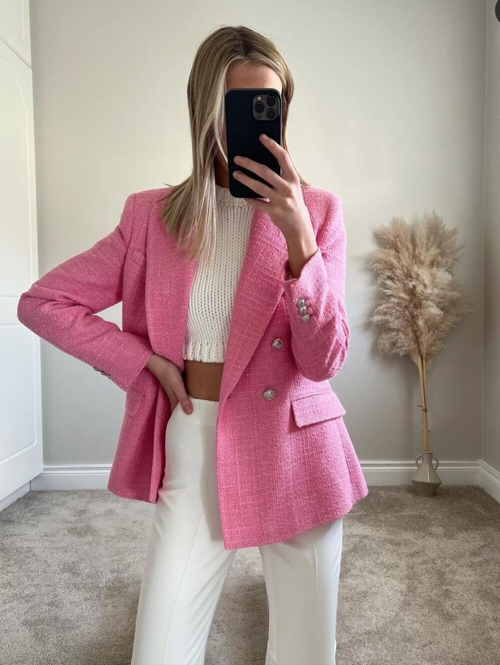 Pink Tweed Blazer